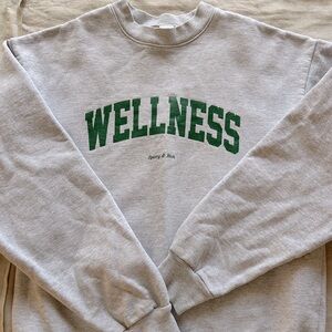 Sporty & Rich Wellness Ivy Crewneck Grey / Green size M - vintage 90s style